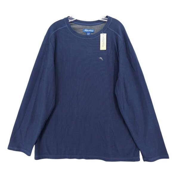 Tommy Bahama Other - NWT Tommy Bahama Island Sleepwear Navy Blue Long Sleeve Shirt Textured Knit XL